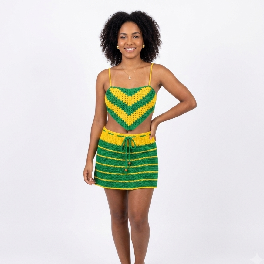 Conjunto Crochê Brasil