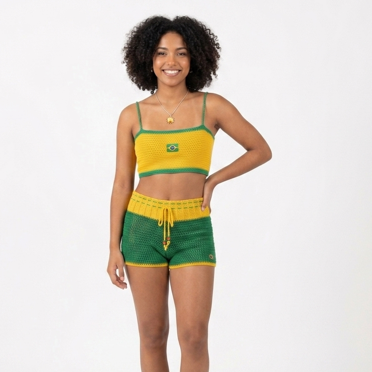Conjunto Crochê Brasil