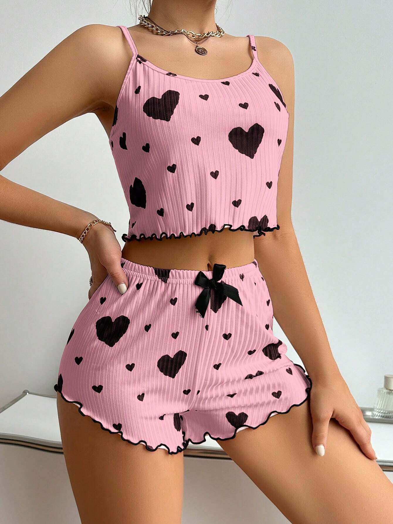 Pijama Feminino Corações
