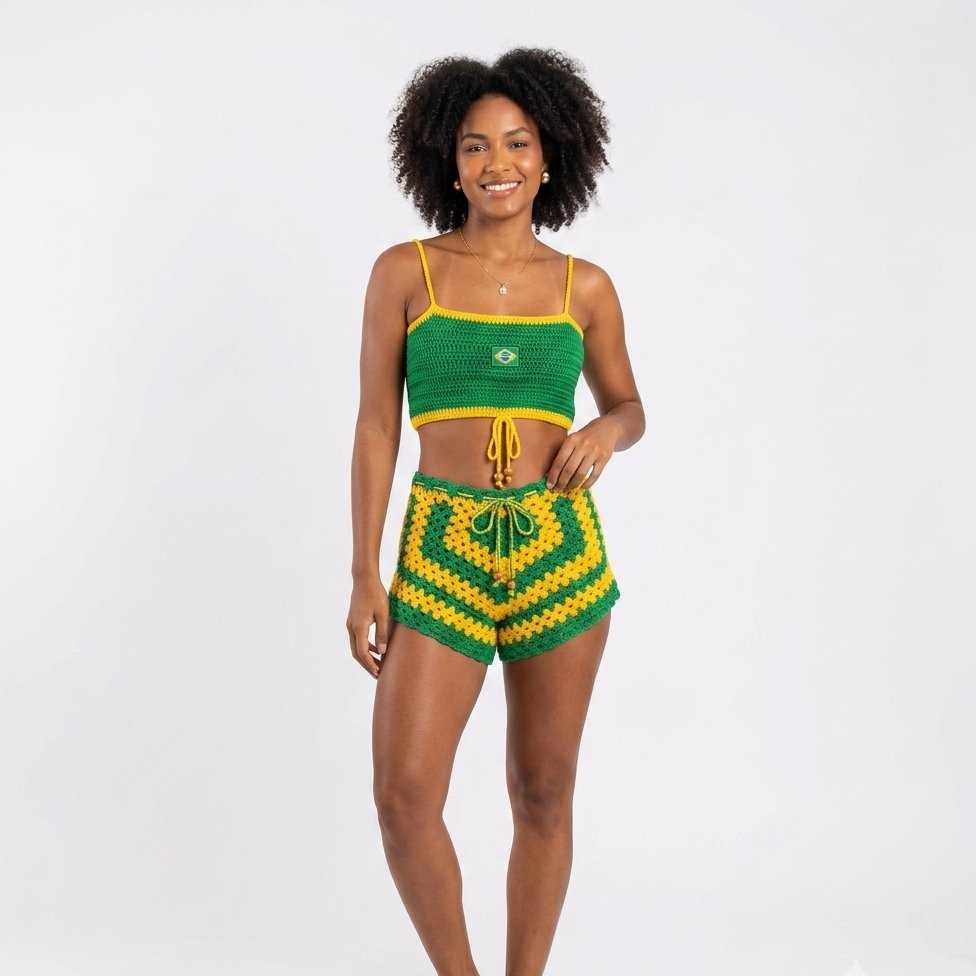Conjunto Crochê Brasil